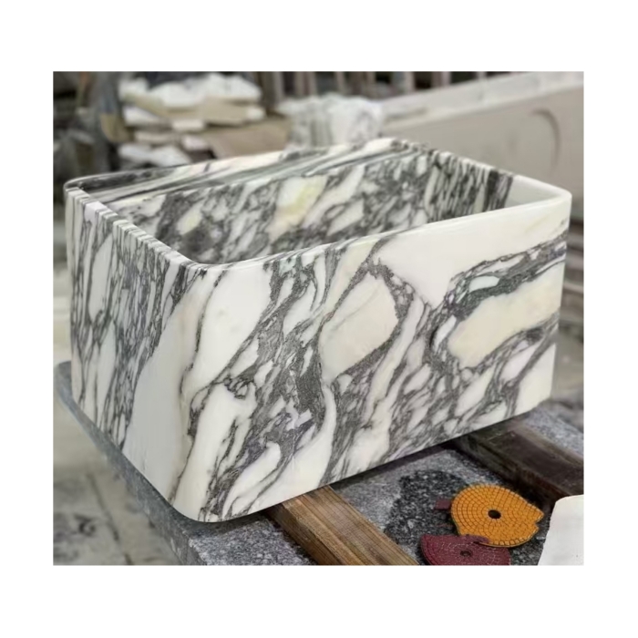 Bianco Arabescato Marble Wash Basin Sinks 1