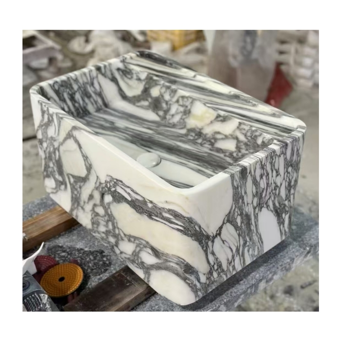 Bianco Arabescato Marble Wash Basin Sinks 4