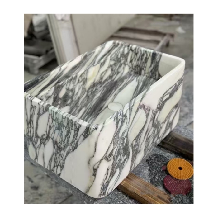 Bianco Arabescato Marble Wash Basin Sinks 6