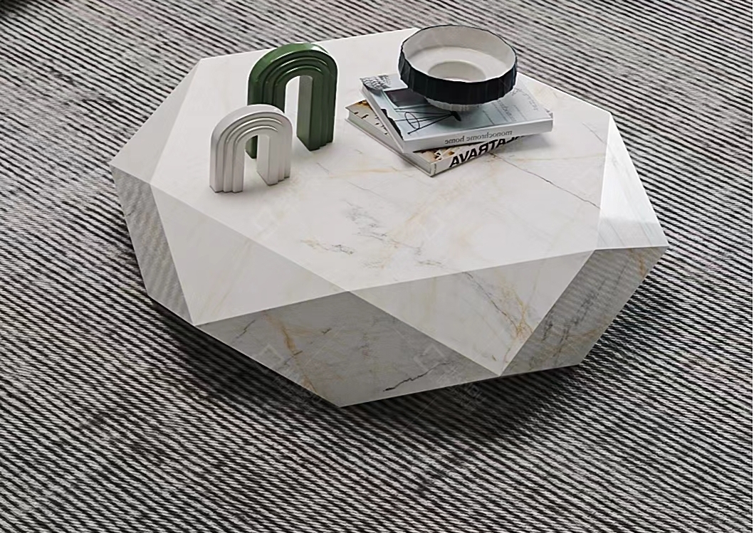 Diamond Design Hexagonal Shape Narble Table 9