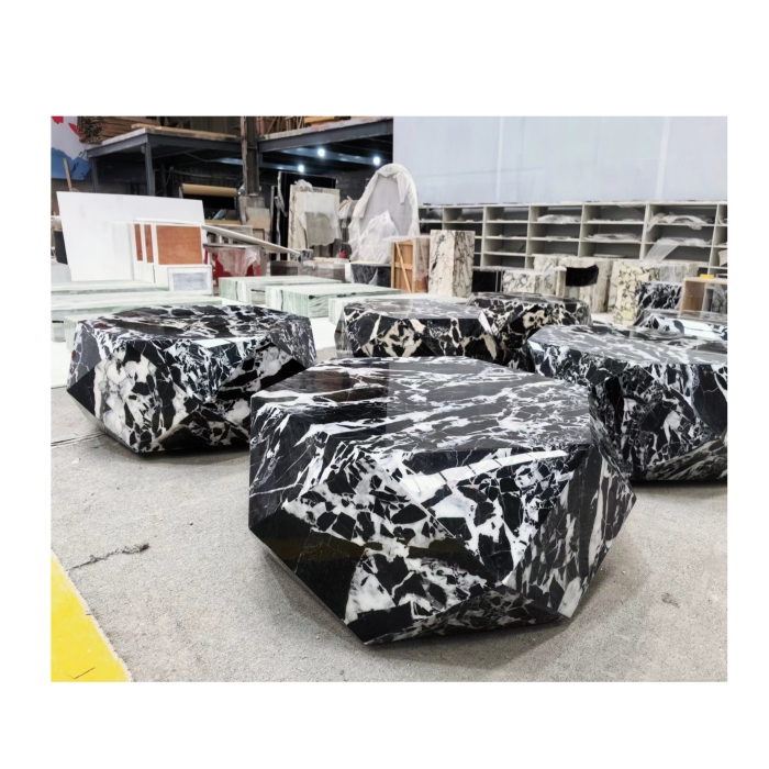 Diamond Design Hexagonal Shape Narble Table 2