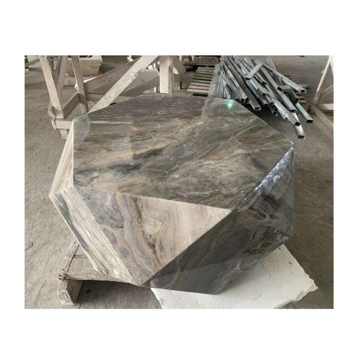 Diamond Design Hexagonal Shape Narble Table 3