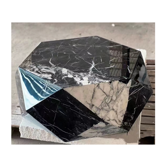 Diamond Design Hexagonal Shape Narble Table 5