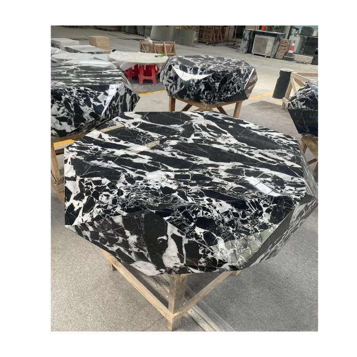 Diamond Design Hexagonal Shape Narble Table 6