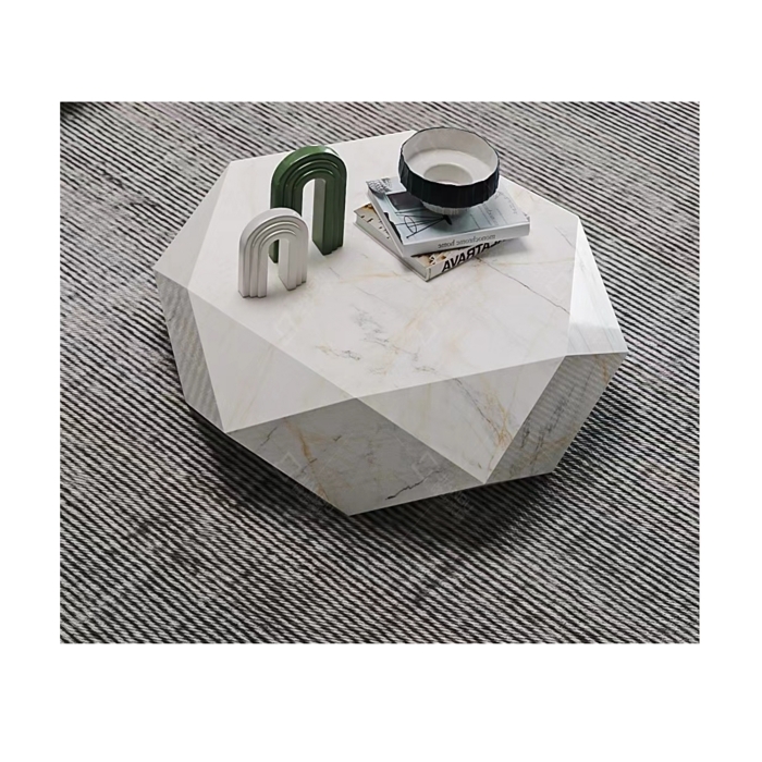 Diamond Design Hexagonal Shape Narble Table 8