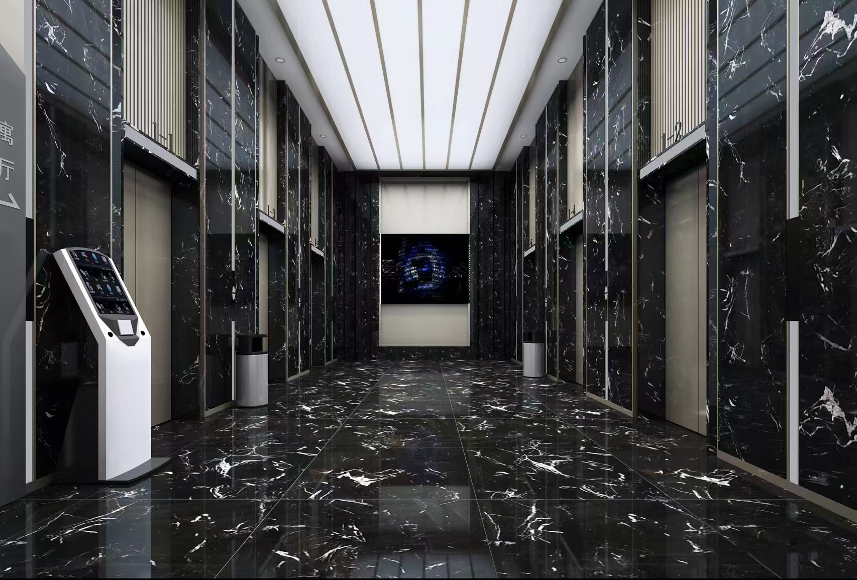 Ice Black Marble Slabs