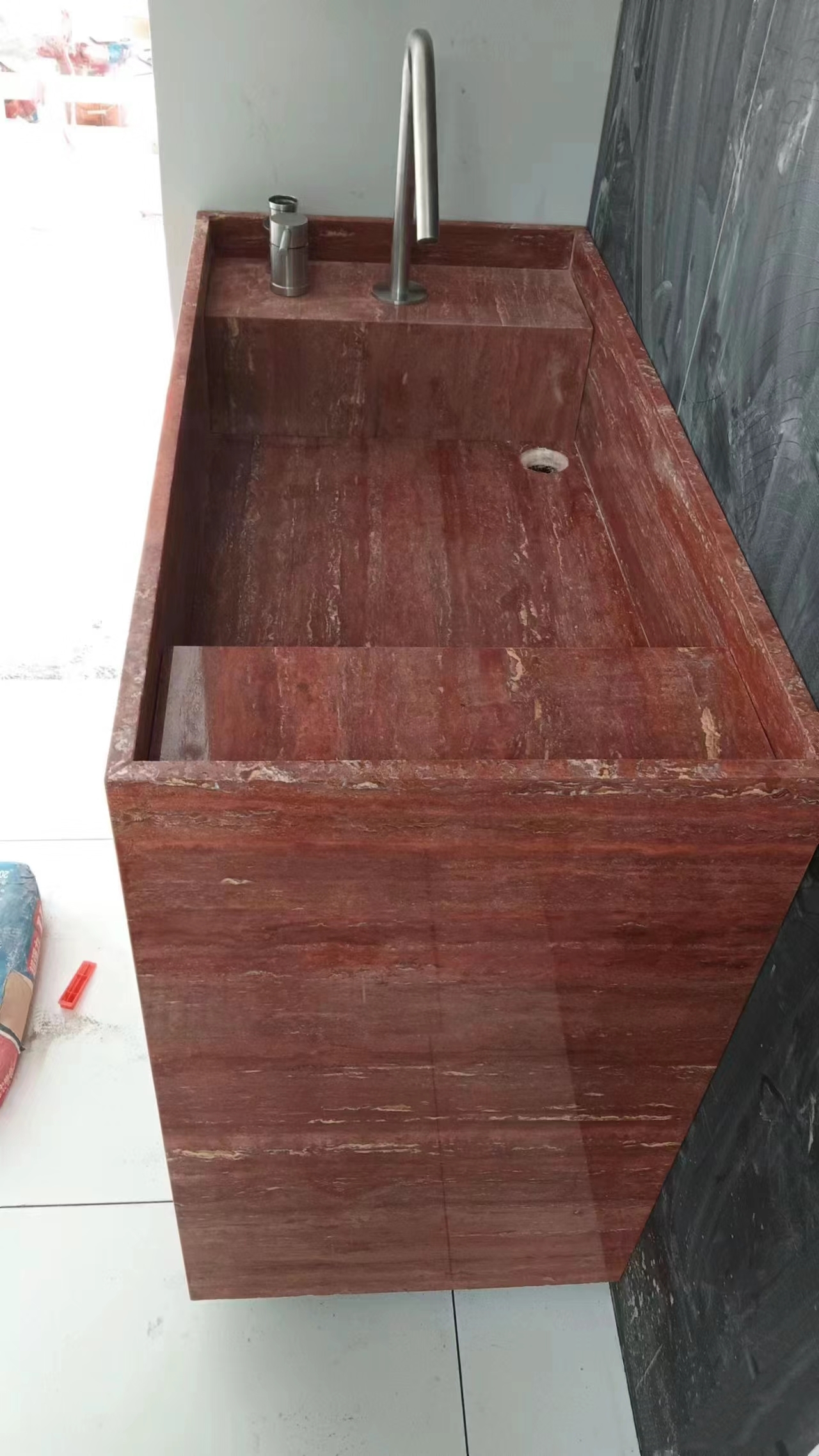 Red Travertine Wash Basin Travertino Sinks 15