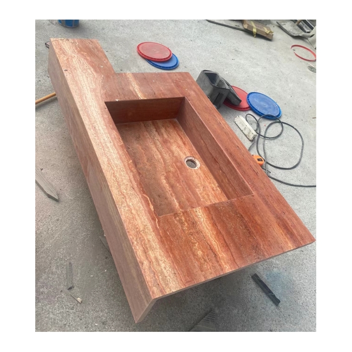 Red Travertine Wash Basin Travertino Sinks 16