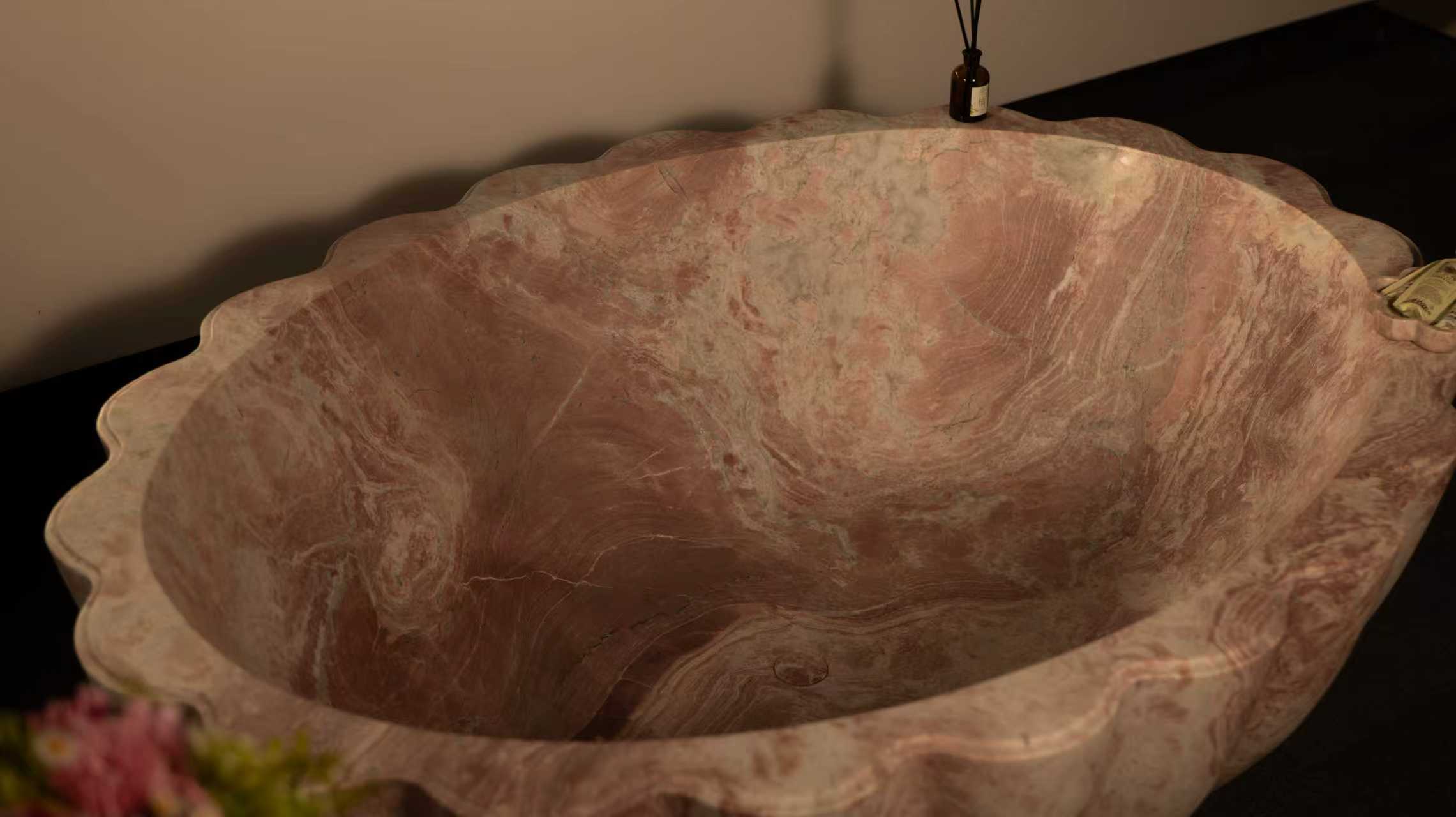 Four Seasons Pink Luxury Stone Petal Bathtub 5