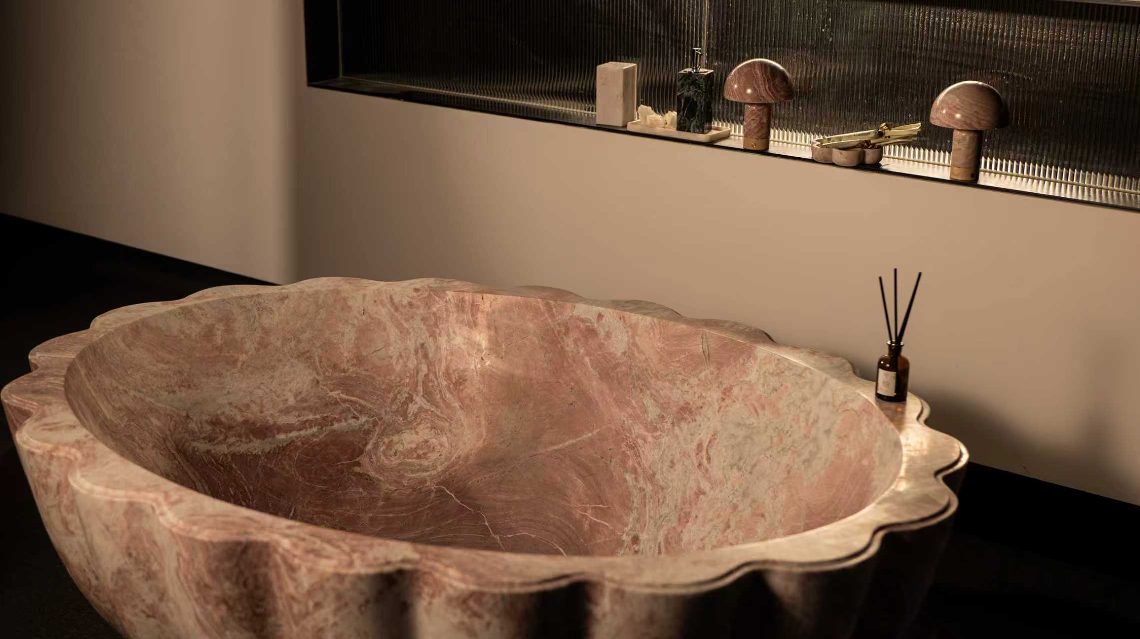 Four Seasons Pink Luxury Stone Petal Bathtub 5
