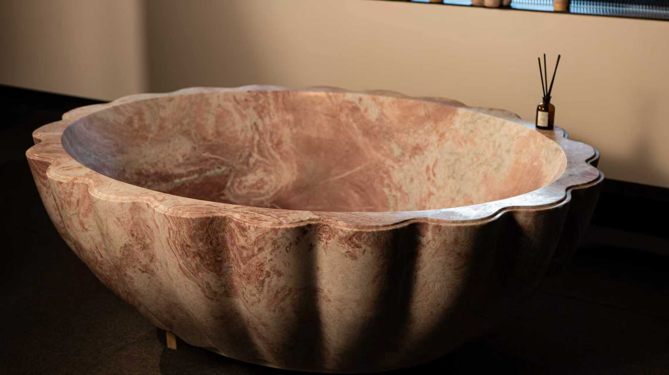 Four Seasons Pink Luxury Stone Petal Bathtub 5