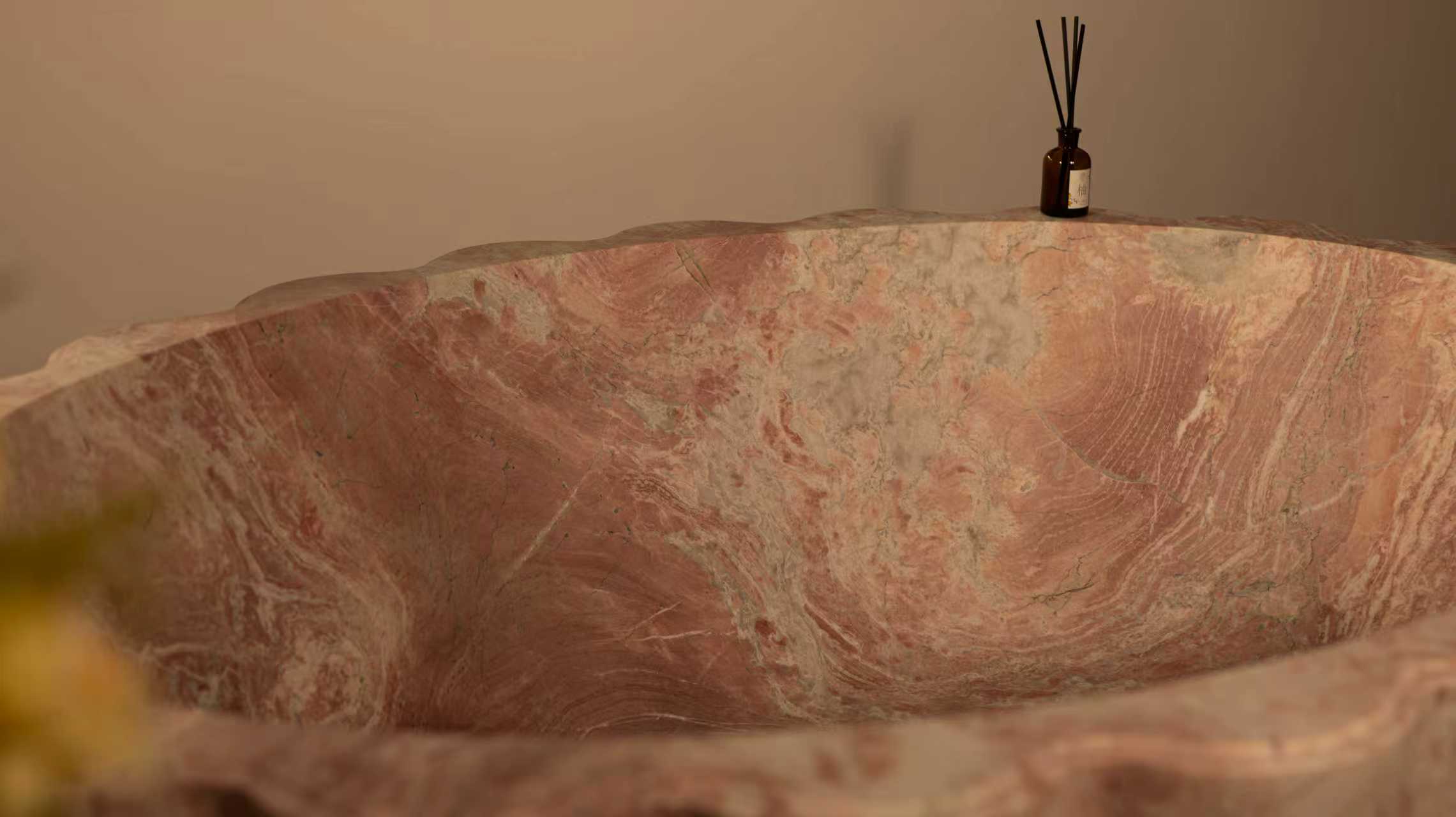 Four Seasons Pink Luxury Stone Petal Bathtub 5