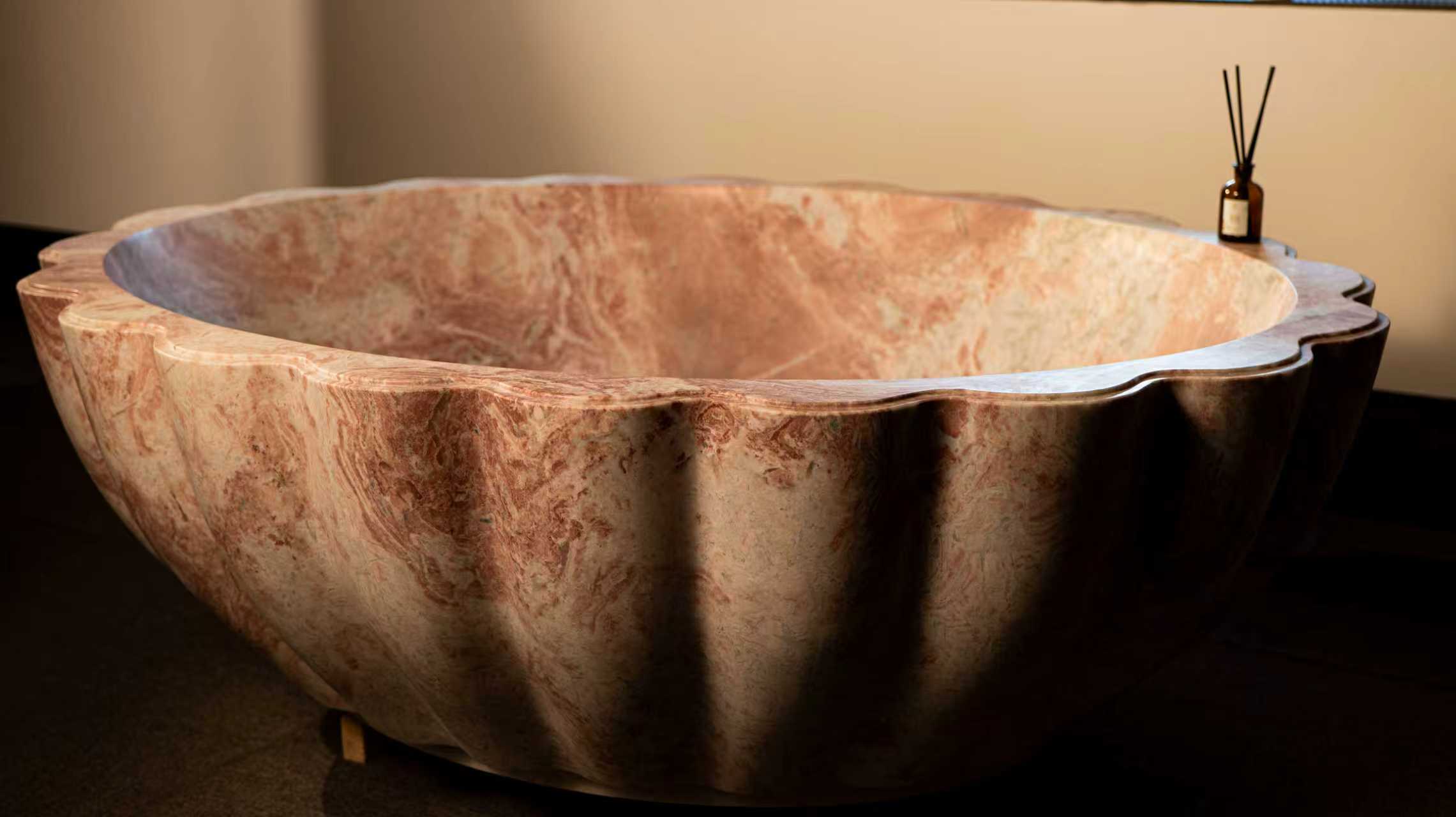 Four Seasons Pink Luxury Stone Petal Bathtub 5