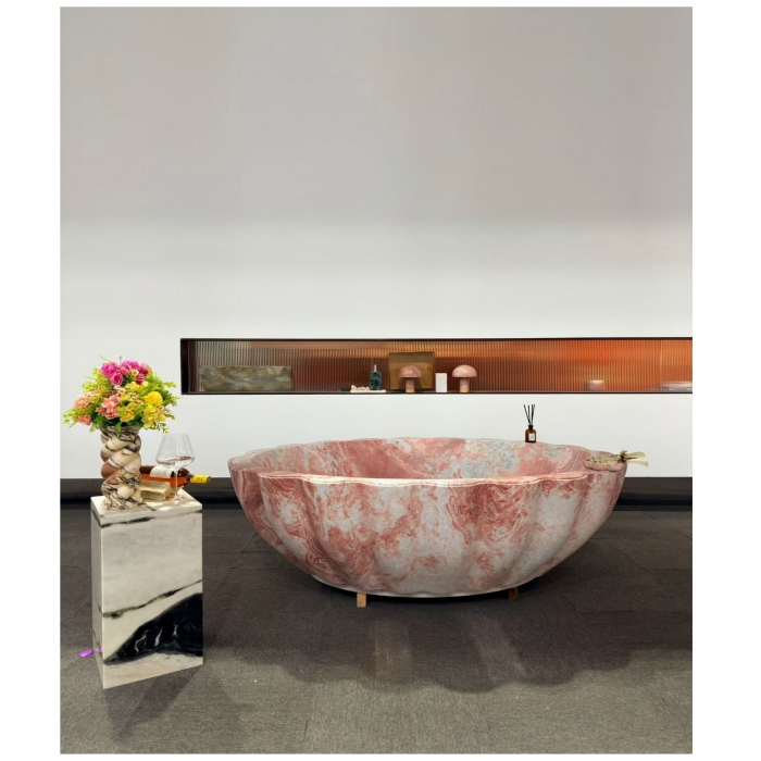 Four Seasons Pink Luxury Stone Petal Bathtub 1