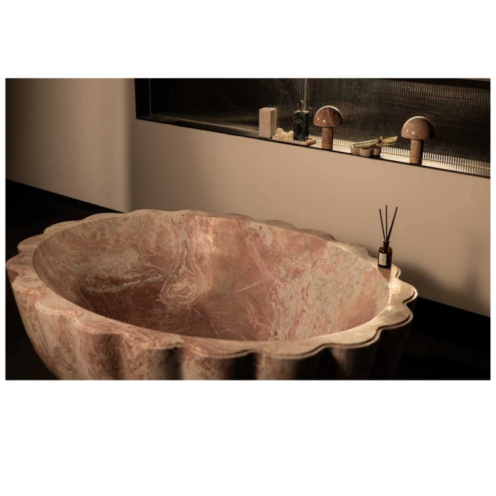 Four Seasons Pink Luxury Stone Petal Bathtub 7