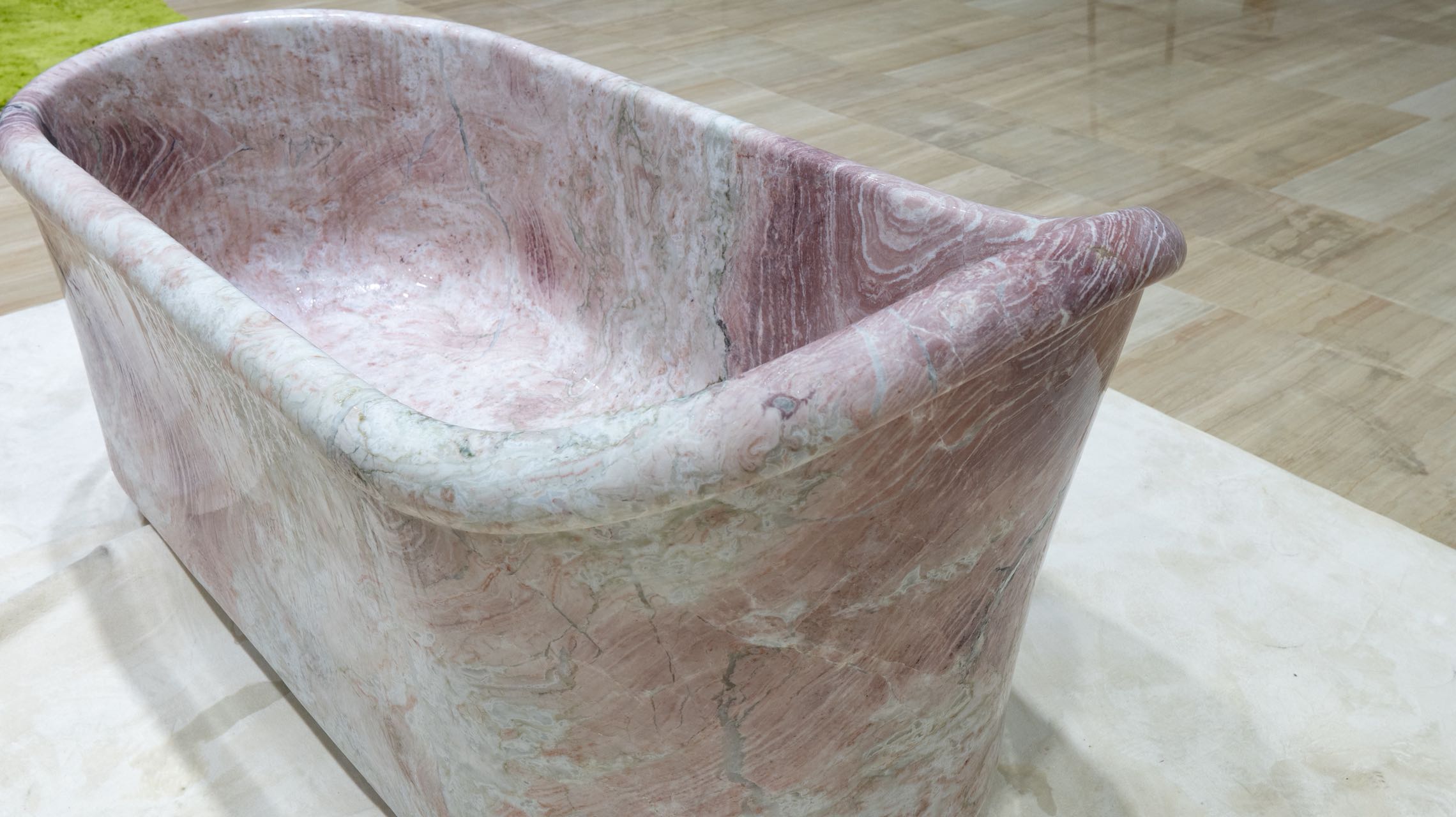 1800X850X800 Unique Design Rectangular Oval Bathtub Four Season Pink Marble Bathroom Bathtub 1