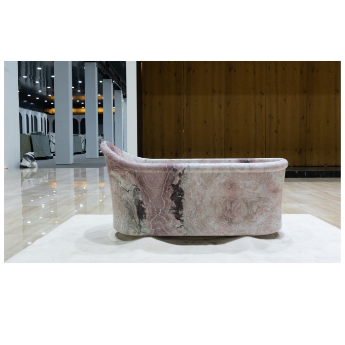 1800X850X800 Unique Design Rectangular Oval Bathtub Four Season Pink Marble Bathroom Bathtub 3