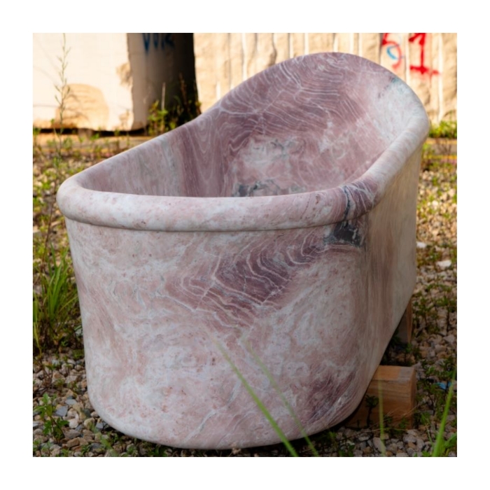 1800X850X800 Unique Design Rectangular Oval Bathtub Four Season Pink Marble Bathroom Bathtub 4
