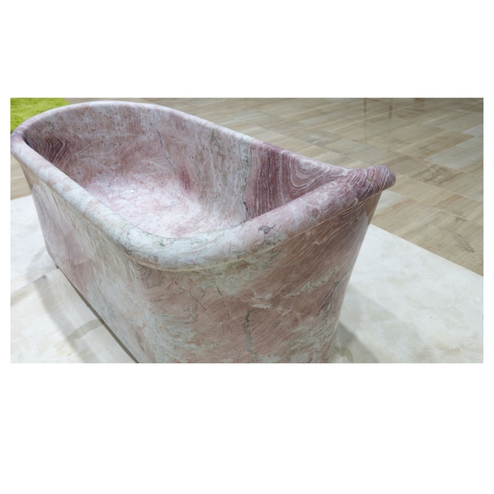 1800X850X800 Unique Design Rectangular Oval Bathtub Four Season Pink Marble Bathroom Bathtub 5