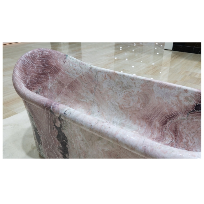 1800X850X800 Unique Design Rectangular Oval Bathtub Four Season Pink Marble Bathroom Bathtub 6