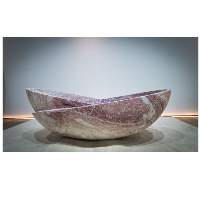 1650X810X560 Four Season Pink Marble Bathroom Four Season Pink Marble Bathroom Bathtub Bathtub 1.65m Irregular Design 2