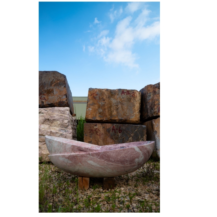 1650X810X560 Four Season Pink Marble Bathroom Four Season Pink Marble Bathroom Bathtub Bathtub 1.65m Irregular Design 3