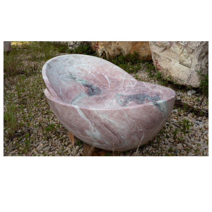 1650X810X560 Four Season Pink Marble Bathroom Four Season Pink Marble Bathroom Bathtub Bathtub 1.65m Irregular Design 4