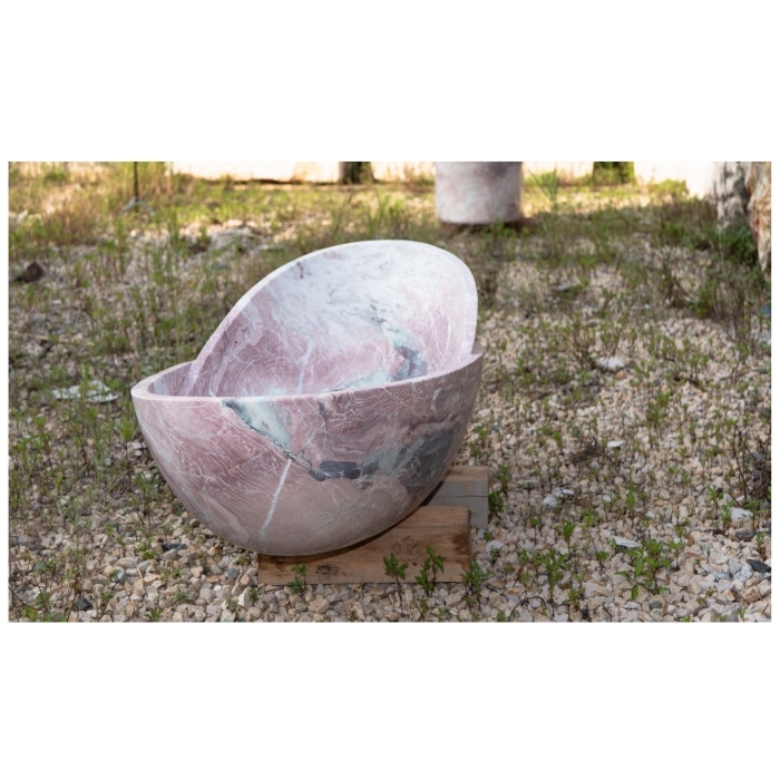 1650X810X560 Four Season Pink Marble Bathroom Four Season Pink Marble Bathroom Bathtub Bathtub 1.65m Irregular Design 5