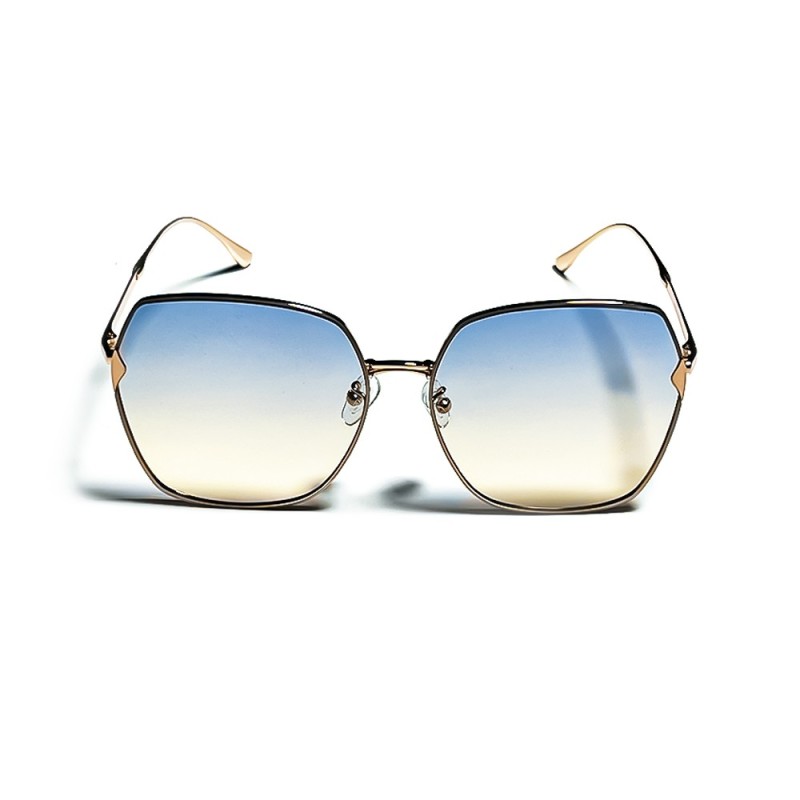 Vintage Metal Frame Gradient Lens Lightweight UV Protection Sunglasses