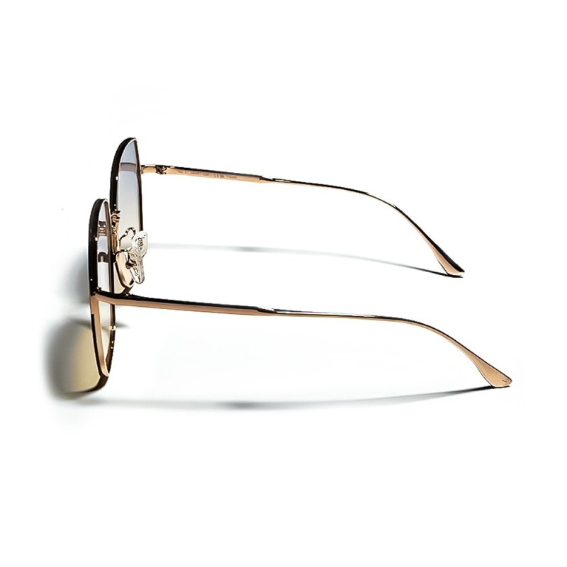 Vintage Metal Frame Gradient Lens Lightweight UV Protection Sunglasses