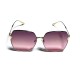 Trendy Oversized Metal Frame Silicone Nose Pads Gradient Lens Sunglasses