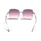 Trendy Oversized Metal Frame Silicone Nose Pads Gradient Lens Sunglasses