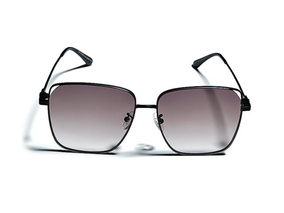 Black Square Metal Frame Gradient Lens UV Protection Sunglasses