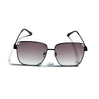 Black Square Metal Frame Gradient Lens UV Protection Sunglasses