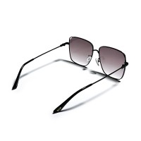 Black Square Metal Frame Gradient Lens UV Protection Sunglasses
