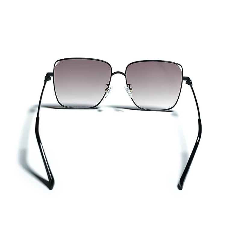 Black Square Metal Frame Gradient Lens UV Protection Sunglasses