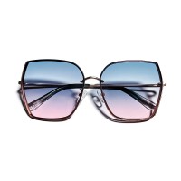 Classy Gold Hollow Metal Frame Gradient Lens Oversized Sunglasses