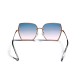 Classy Gold Hollow Metal Frame Gradient Lens Oversized Sunglasses