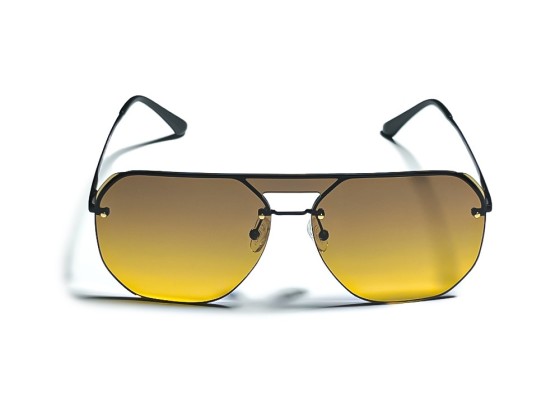 Double Bridge Rimless One-Piece Gradient Lens UV Protection Sunglasses