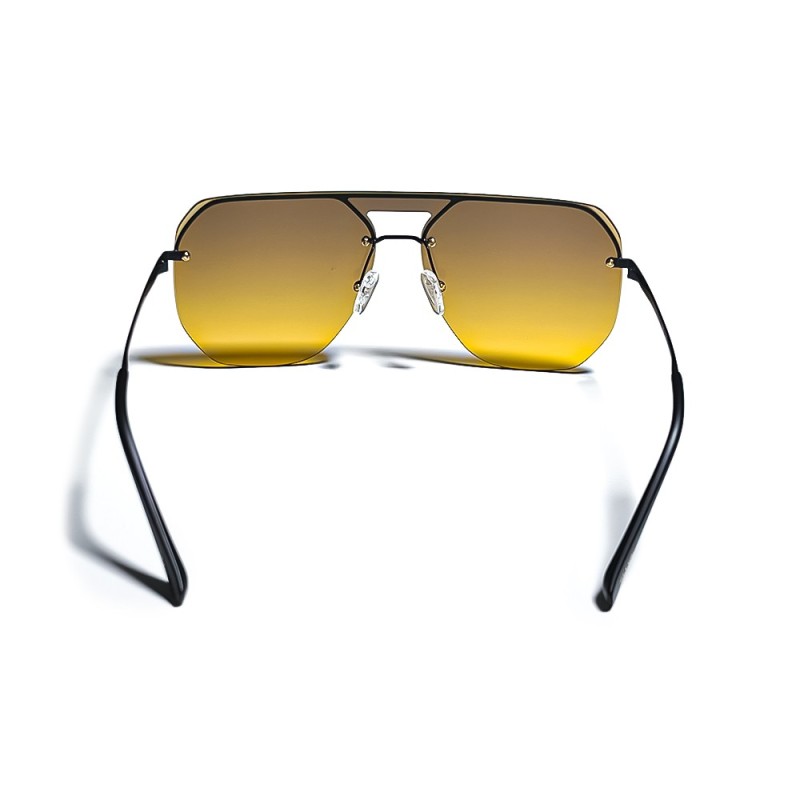 Double Bridge Rimless One-Piece Gradient Lens UV Protection Sunglasses