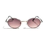 Metal Round Retro Frame Gradient Lens Pilot Sunglasses