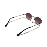 Metal Round Retro Frame Gradient Lens Pilot Sunglasses