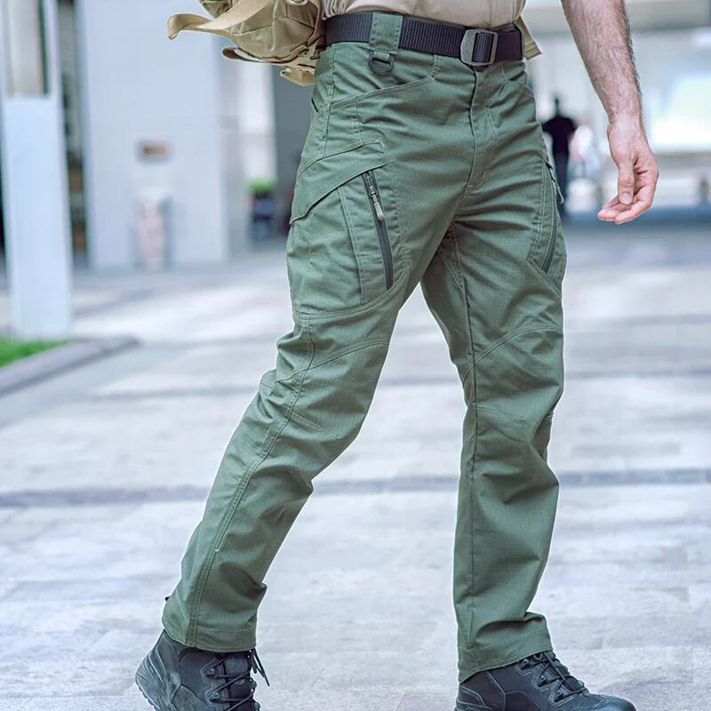 Men Slim Fit Pocket Skinny Worker Pants Casual Cotton Cargo Military  Trousers  eBay