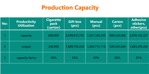 Production Capacity Annual
