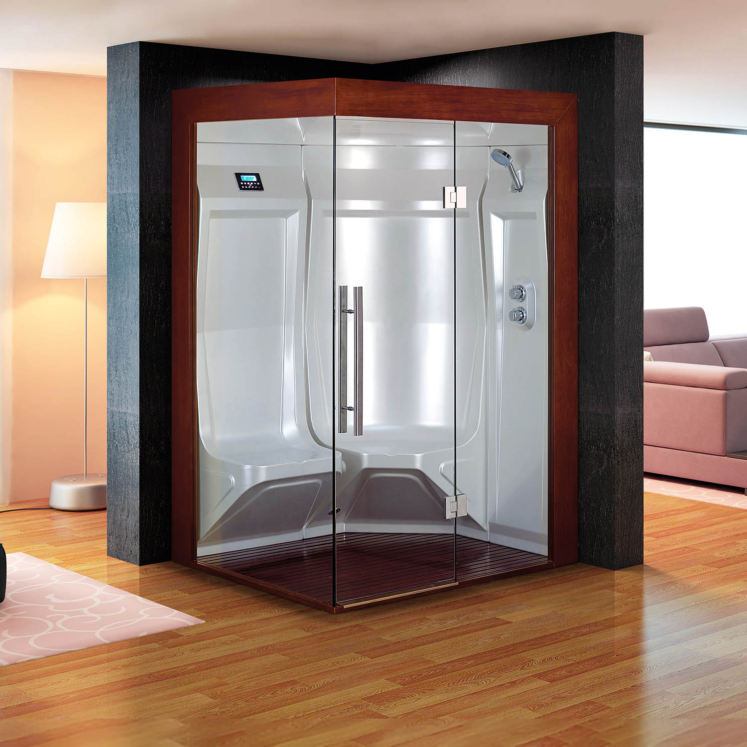 2 person steaming sauna in bathroom WS-200ST-W2