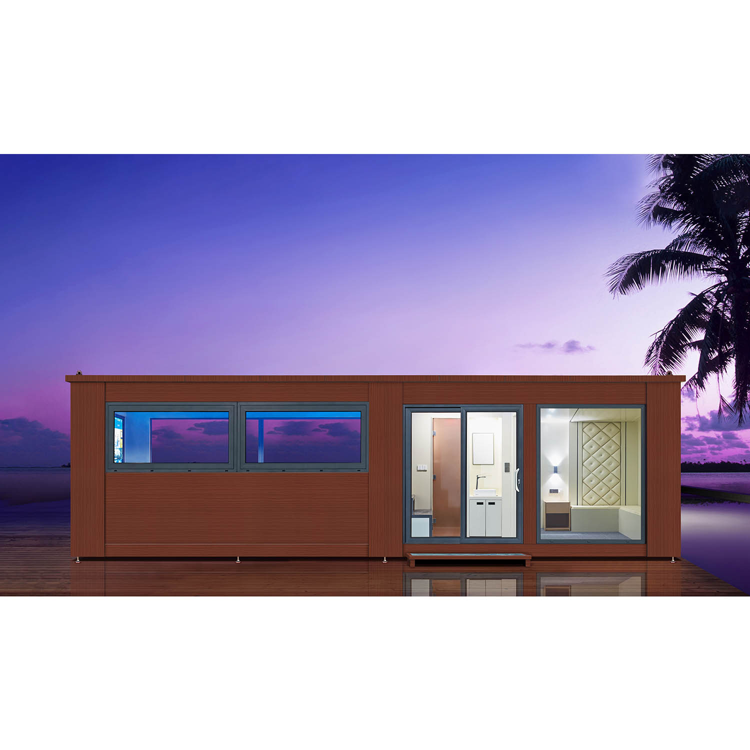 Luxury 40ft shipping container house with swim sauna steam WS-Cube10