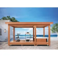 drewniana altanka z zadaszeniem do jacuzzi WS-LT10