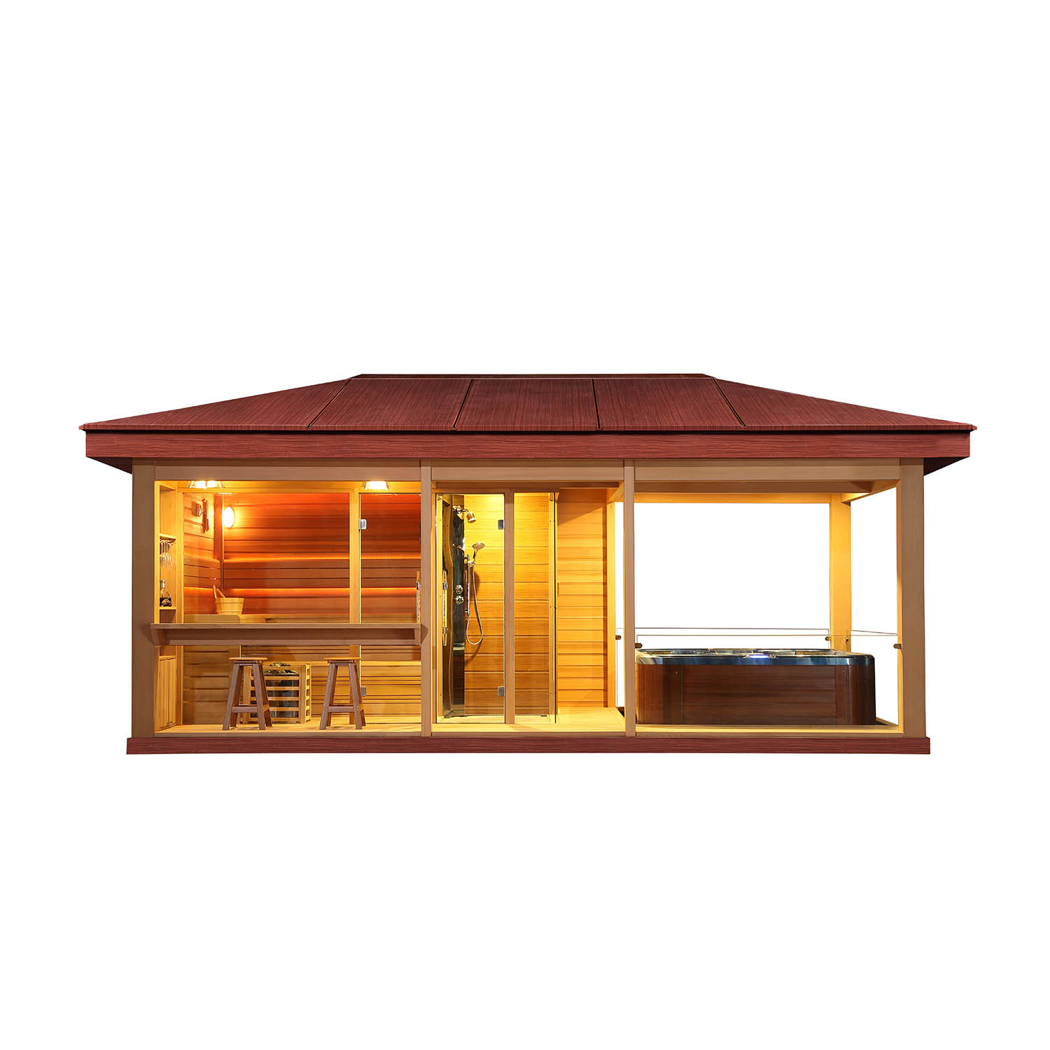 outdoor wooden gazebo sauna shower room WS-LT09