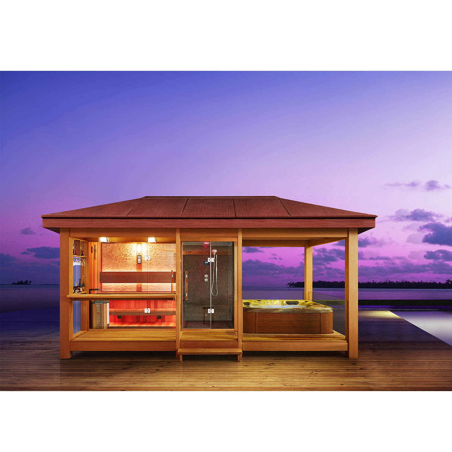 modern gazebo outdoor wooden sauna room WS-LT07