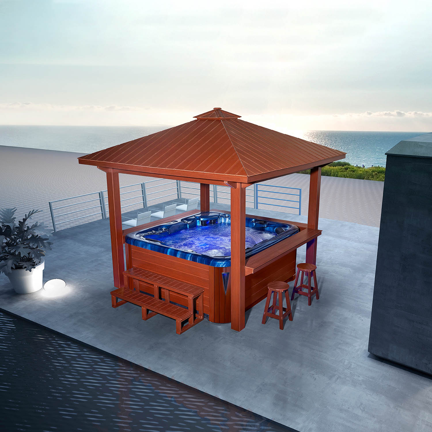 3mx3m backyard hot tub gazebo WS-LT05